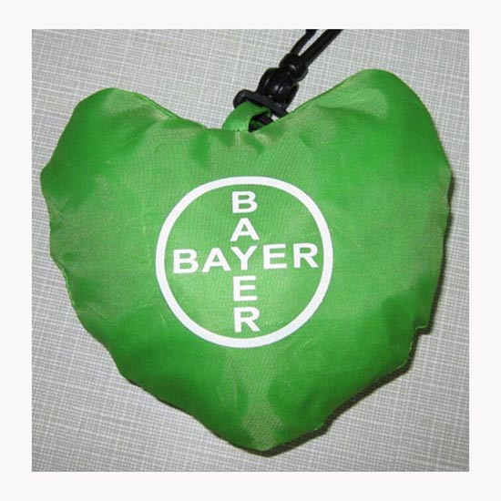 Foldable heart polyester bag