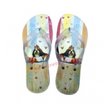 Rubber flip flops/ transparent strap