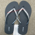 EVA flip flops with beads/causal flip flops