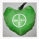 Foldable heart polyester bag